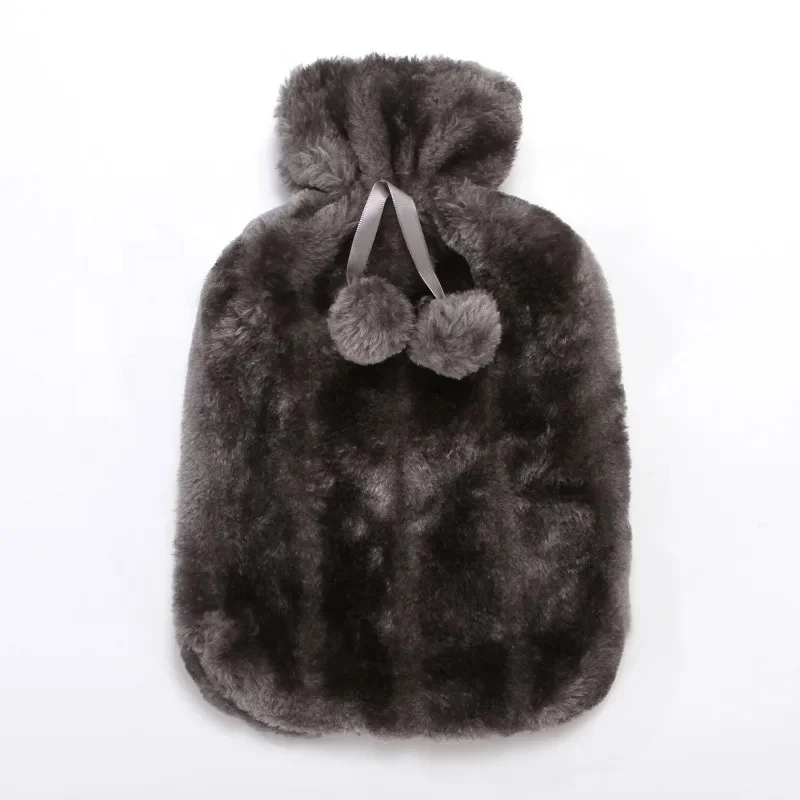2L faux fur BS quality Factory direct sale hot water bottle for warming hands