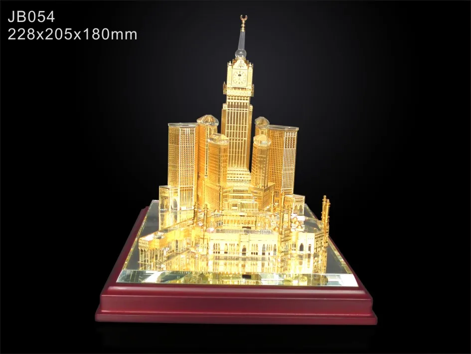 New arrival crystal makkah & clock tower model souvenir