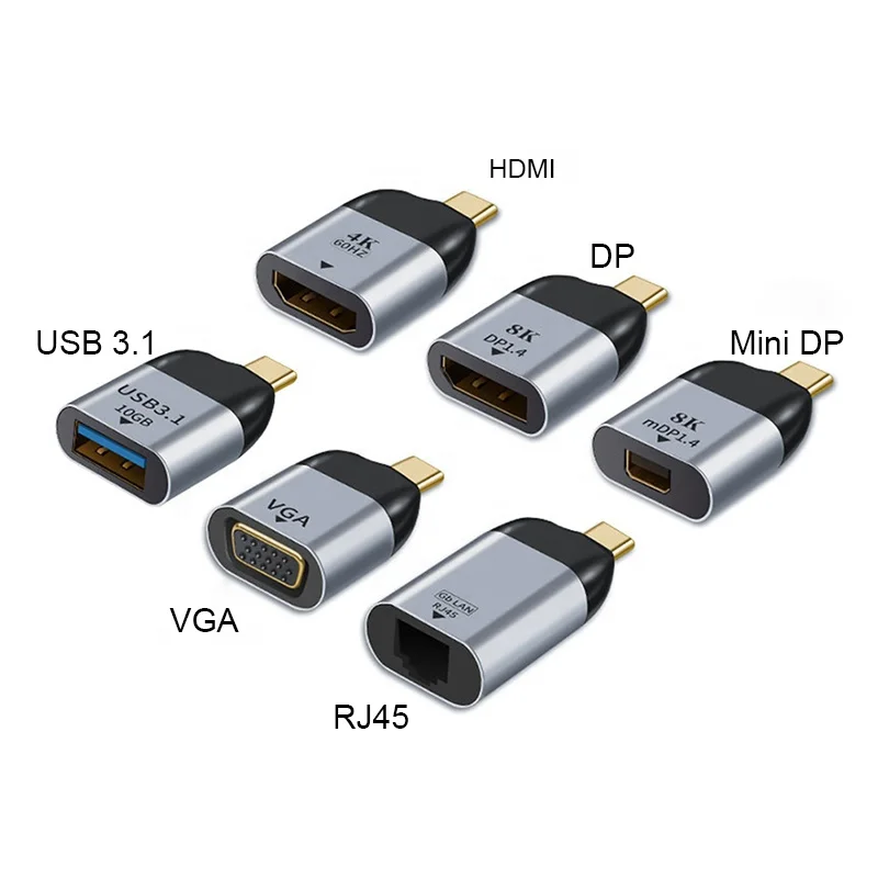 USB C ZU VGA Adapter Adaptor Type C USB C To VGA 60Hz Converter Adapter For Chormebook