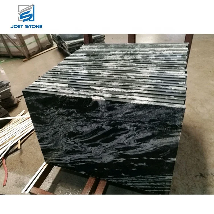 Cheap Jet Mist Black Granite with White Veins Slabs & Tiles