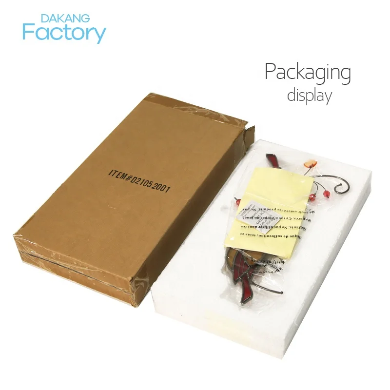 Stained Glass Birds Window Hangings Pair of Cardinal Suncatcher Ornament Handmade Tiffany Style Glass Crafts Suncatcher pendants