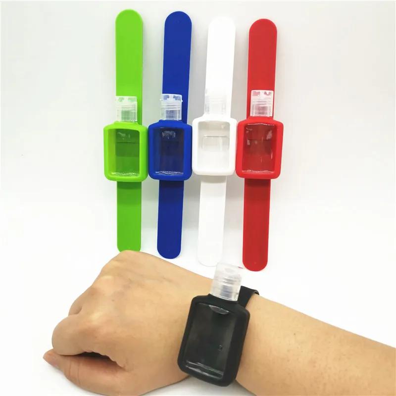 BS001 silicone slap hand sanitizer dispenser bracelet with 20ml PET bottle