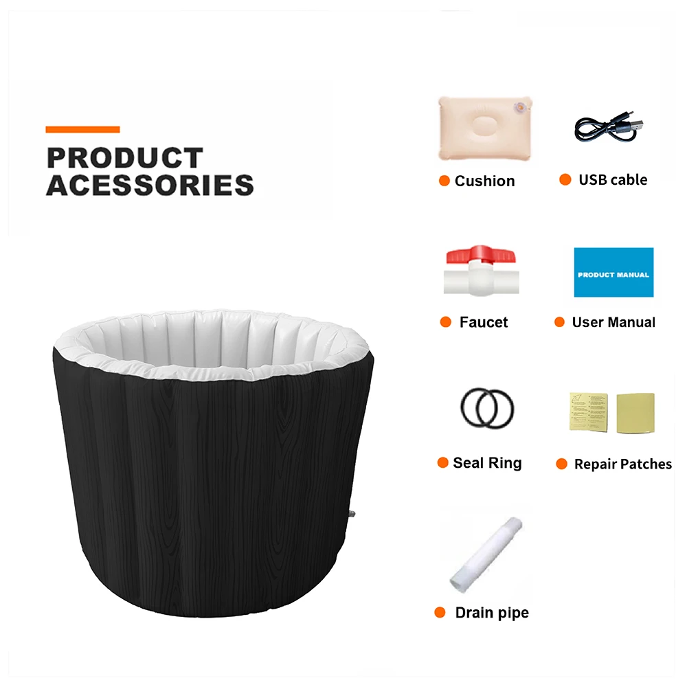 New Design Custom Portable Automatic Inflation Inflatable Comfortable Ice Bath Tub Soaking Bathtub for Adult