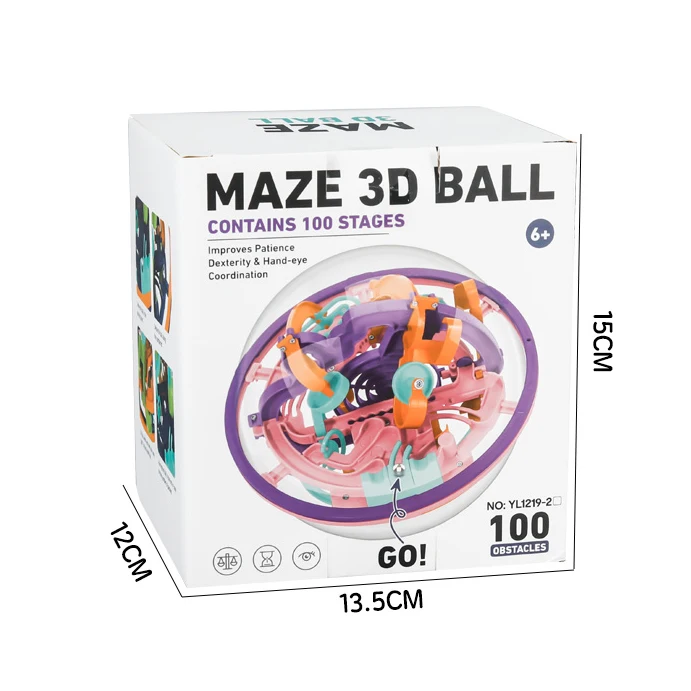 Educational Intellectual Game Toys 3D Maze Puzzle Ball Toy Brain Teaser Game 3D Maze Ball