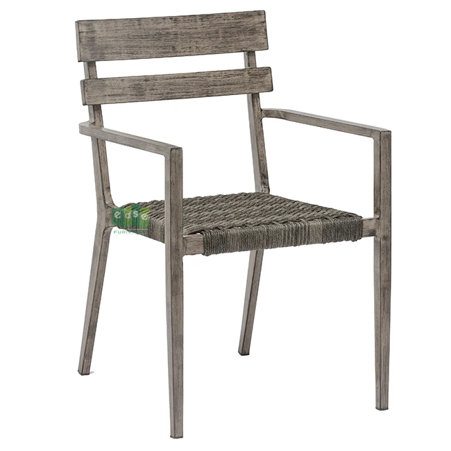 
(E3056) Stacking garden patio chairs aluminum outdoor furniture rattan weaving 