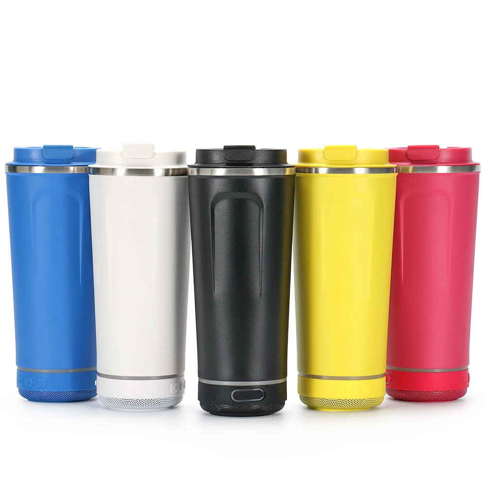 Good price smart water bottle coffee mug stainless steel water bottle with Bluetooth Speaker