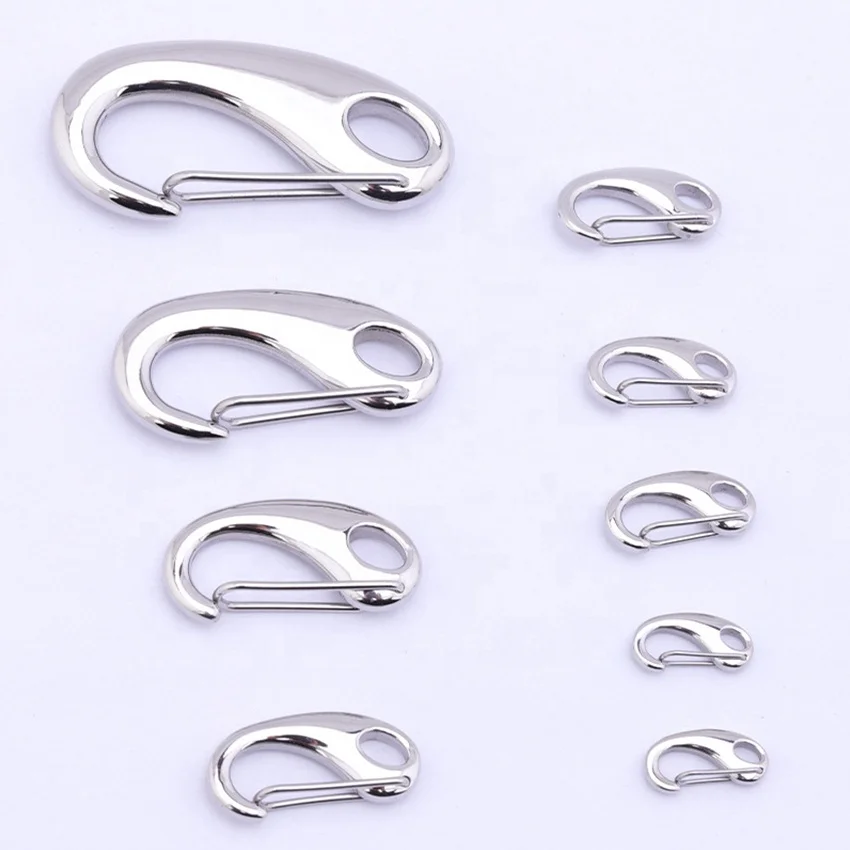 Wholesale Polished Stainless Steel Silver Color Claw clasps Lobster Clasp Keychain Clasp For Jewelry Making