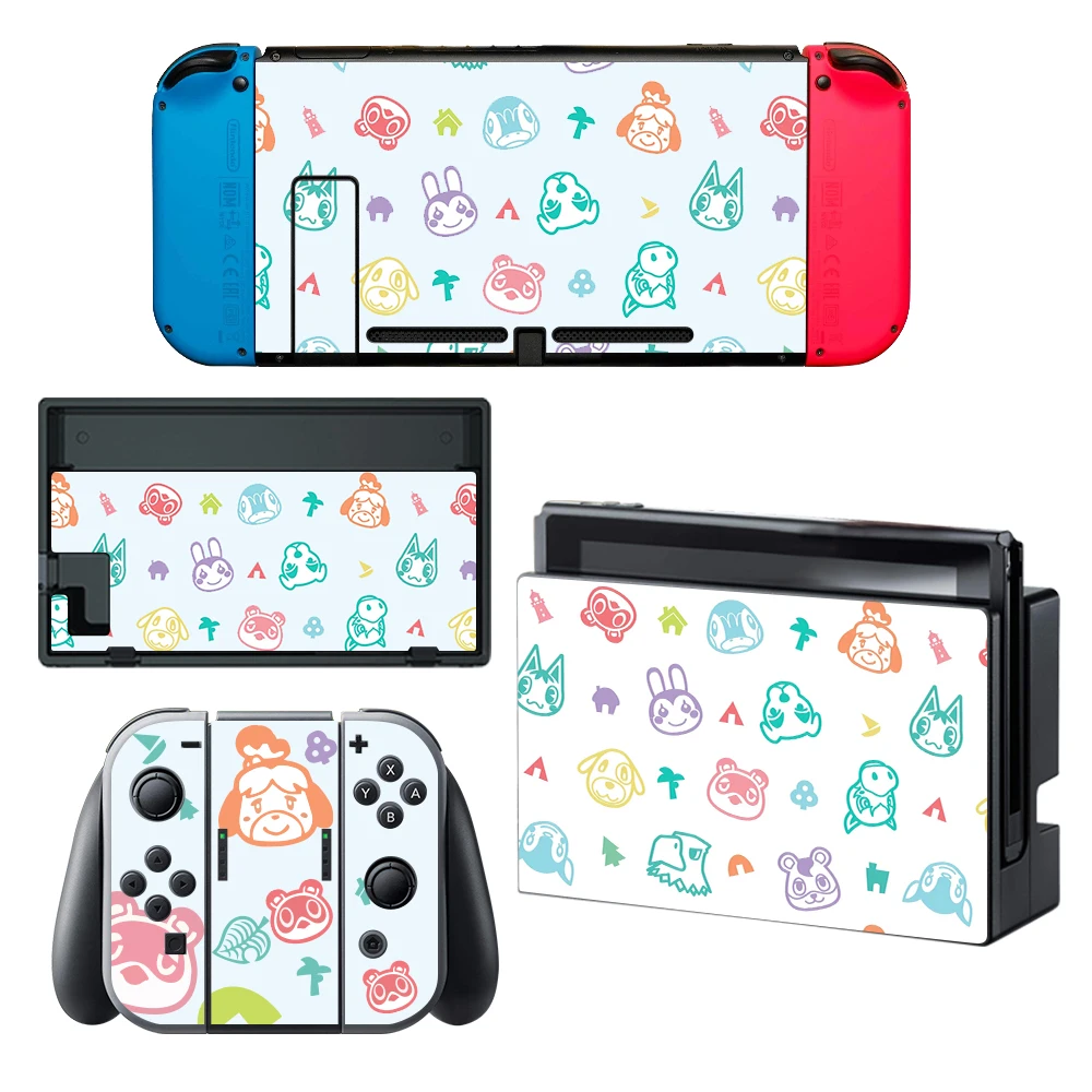 Vinyl Screen Skin Animal Protector Stickers for Nintendo Switch NS Console with Controller and Stand Holder Skins