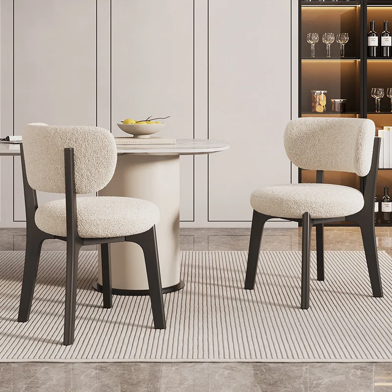 Luxury velvet upholstered dining room chair modern wooden hotel restaurant dining chair