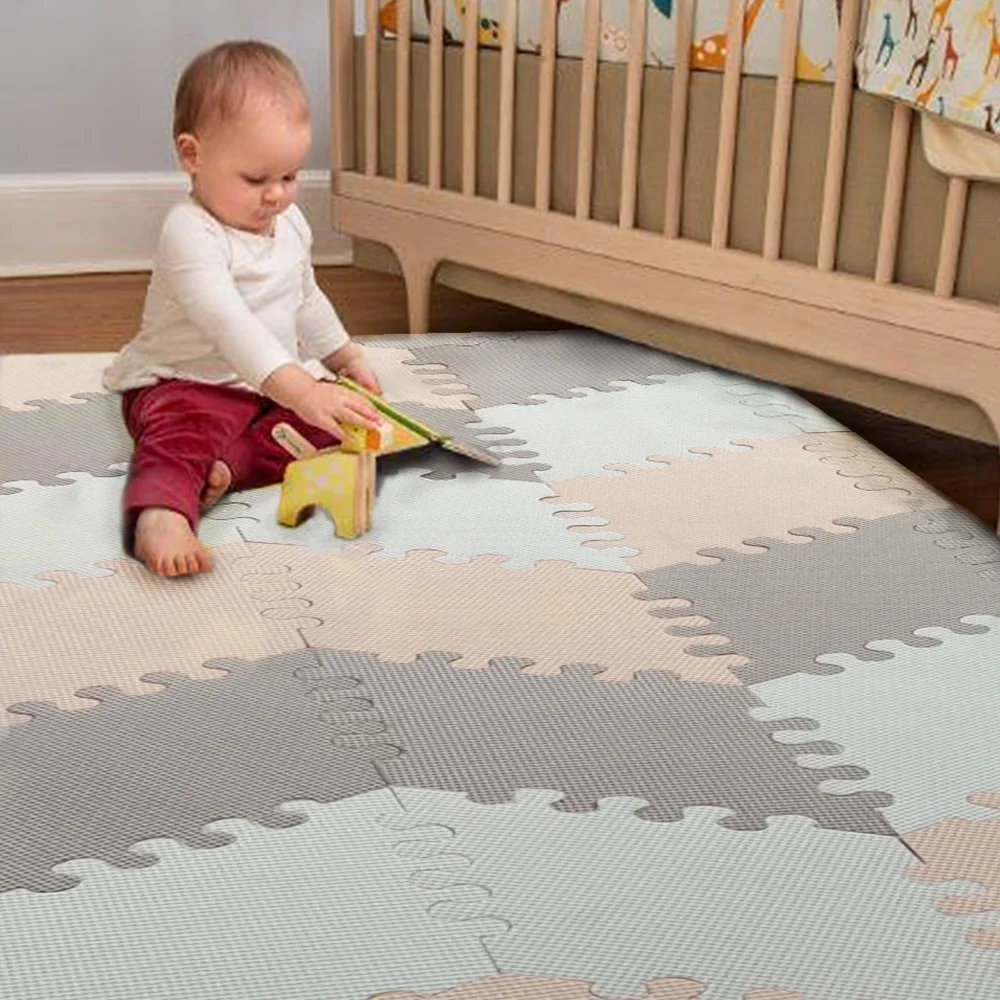 2021 Newest Design Baby Play Mat Eva Foam Jigsaw Kids Rhombus Puzzle Mat