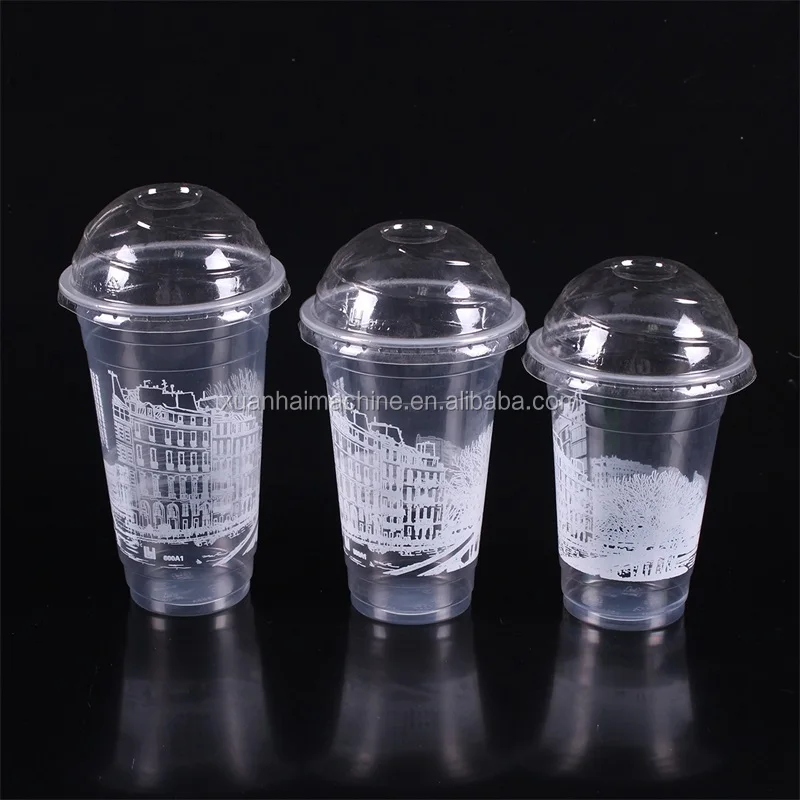 Plastic cups plastic printing with logo custom logo printed on plastic cups machine