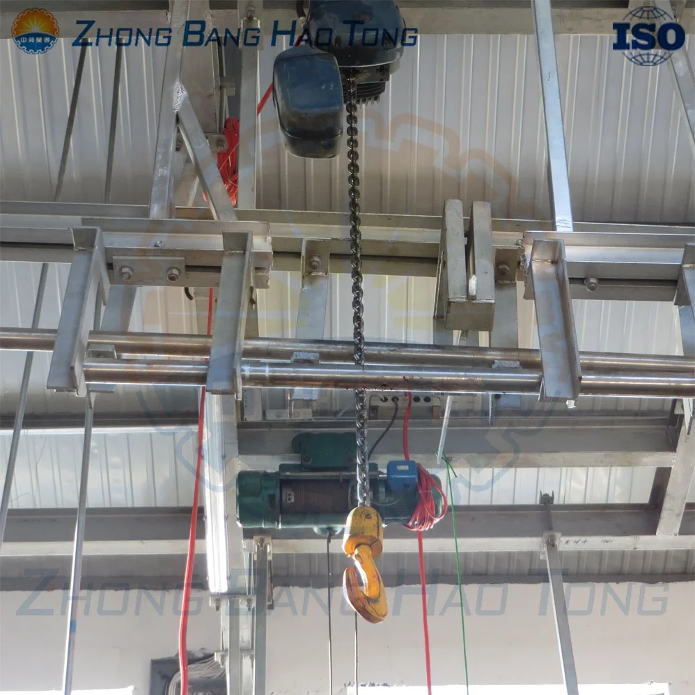 Lifting machine for cattle abattoir plant