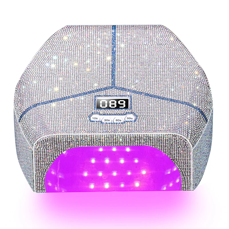 180W High Power Nail Lamp Red Light Crystal Beads Large Space UV LED Nail Dryer Gel Curing Light Machine with Diamonds for Salon