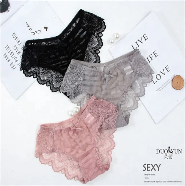 France Sexy Lace Panties Girl Lady Sexy No Trace Ice Silk Lady Sexy Panties Sexy Girl Cotton Underwear Panties