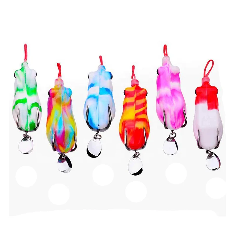 6.5cm 14.5g 6colors Artificial Soft Frog Fishing Lure Floating Water Bionic Thunder Frog Soft Bait