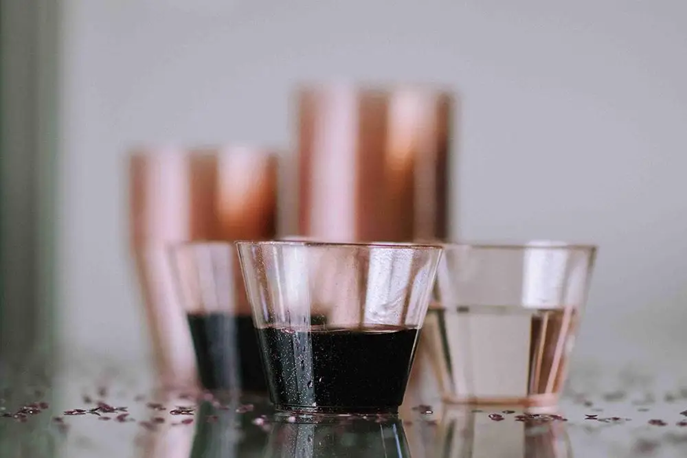 Rose Gold Powder Clear Plastic Cups