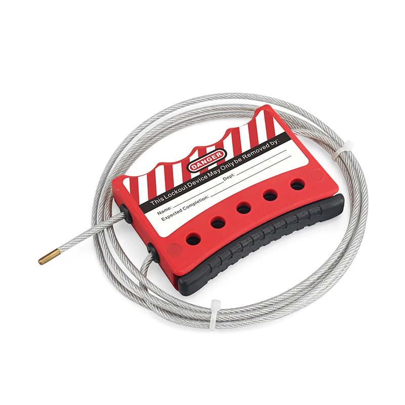 Multipurpose adjustable Cable Lockout with 4 mm UV PVC Coated Steel Cable  for  Industrial unusual devices energy isolation