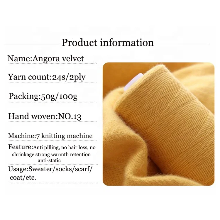 Hot sale soft and breathable High ratio 40%Angora rabbit cotton blended yarn for hand knitting scarf slippers cashmere yarn