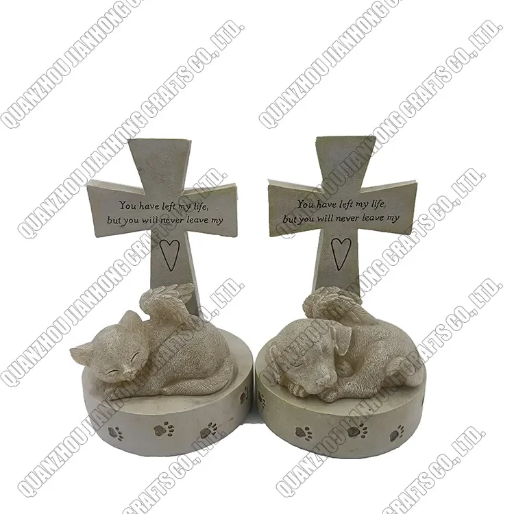 Resin Cat Dog Statue Angel Memorial Pet Sculpture