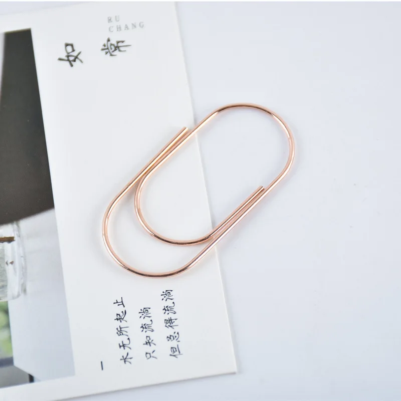 50mm Rose Gold Metal Paper Clip New Fat Binder Clips with Index Folder Bookmark Steel Material Clips for Office Stationery