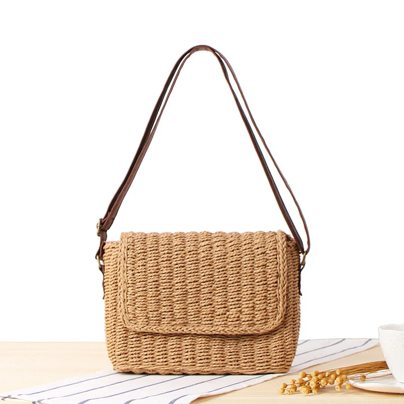 2024 Straw Clutch Purse For Women Woven Rattan Bag Crossbody Wallet Handbags Shoulder Tote Bags for Summer