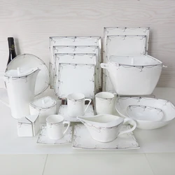 Egypt market ceramic classic shape 125pcs bone china  dinner set  porcelain table dinnerware set for 6 8 12 people