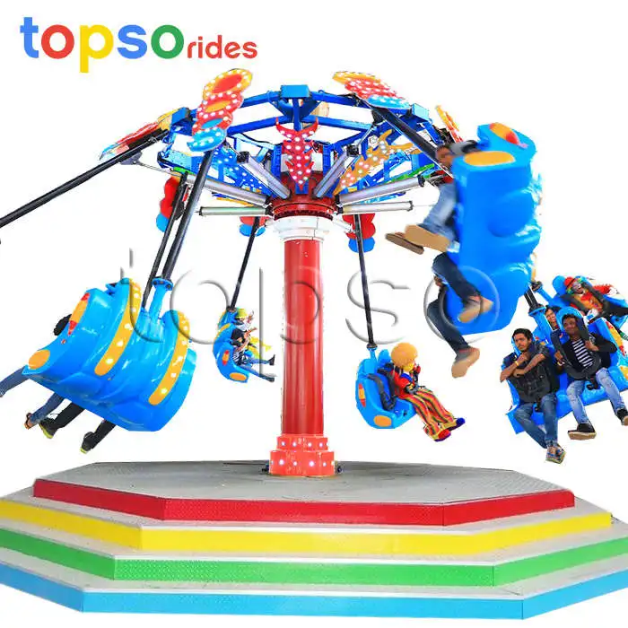 Thrilling Carnival Amusement Equipment Airborne Shot Double Flying Chairs Spiral Jet Rides For Sale