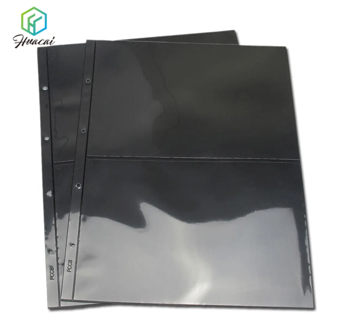 Flexible black PVC plastic 7 rows  stamp album page sheets leaf Folder for stamp collections or currency collection