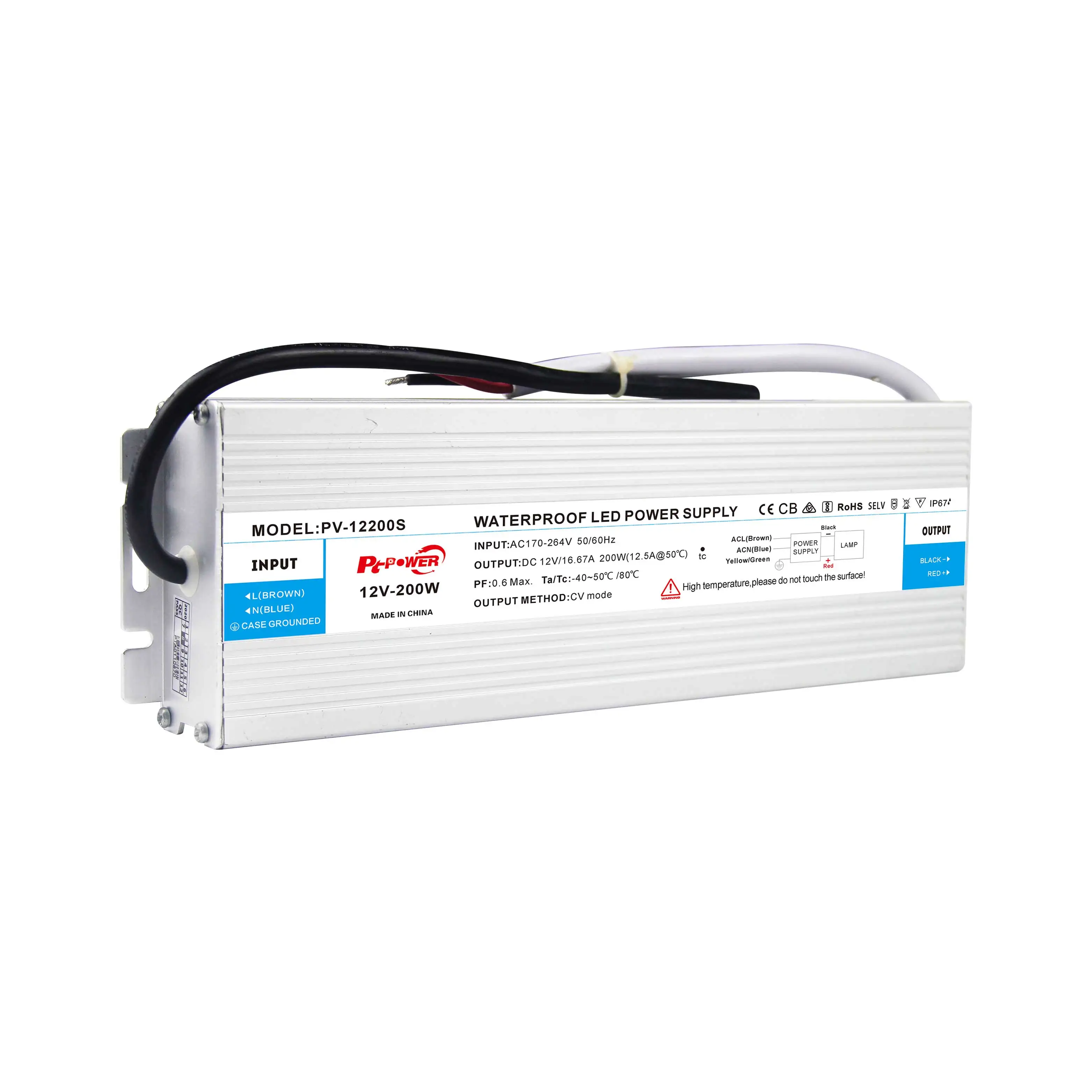 IP67 Led Driver 12V 24V 200W Constant Voltage LED power supply for home lighting strip light