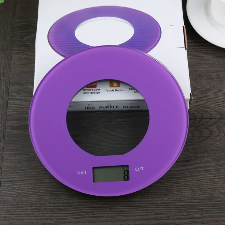 Factory 5kg 11lb  Food Vegetables Weighing Tempered Glass Abs Smart Household Kitchen Electronic Scale