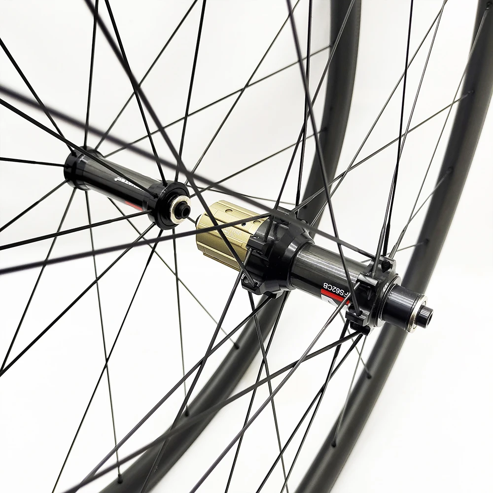 7-Tiger 28mm Wide TT Carbon Fiber Fat  Wheels 700x25c Tire Road Bike Rim Brake Clincher Wheelset 30mm