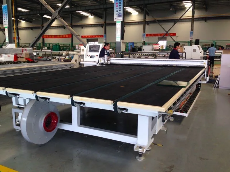 Wide range glass cutting table loading arm automatic integrated glass breaking machine making line