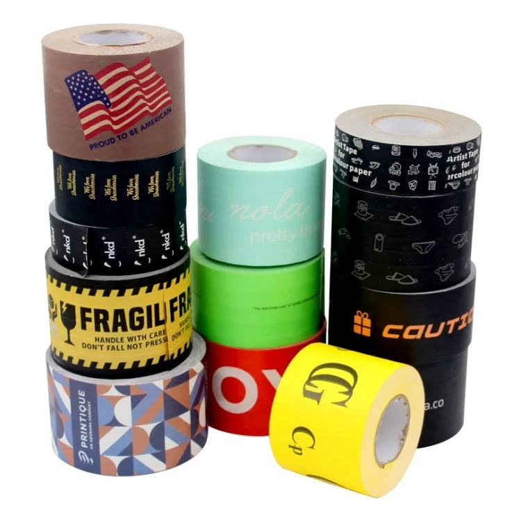 Eco Friendly Package Kraft Packing Custom Paper Tape Eco Logo Packaging Kraft Tape Custom Kraft Paper Tape