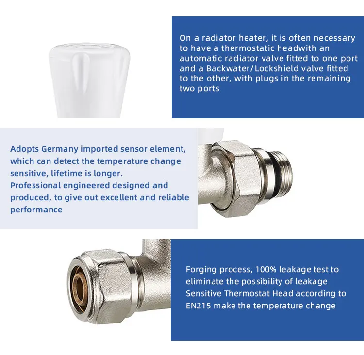 Aluminum plastic self-sealing straight Brass trv valve