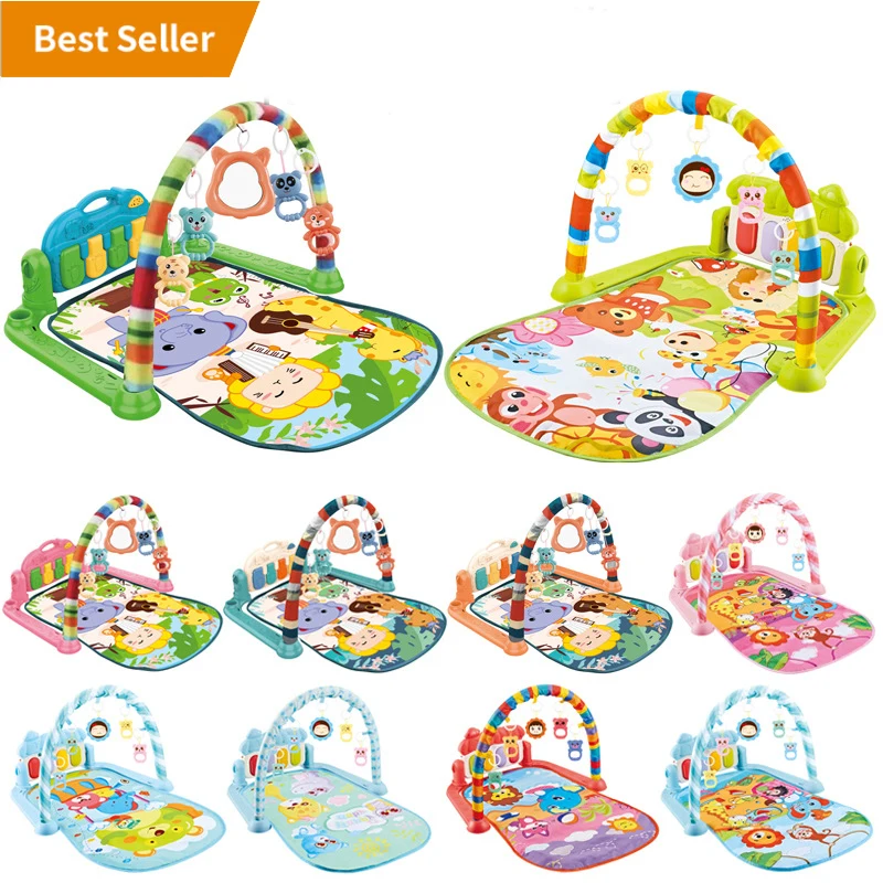 Multifunctional Activity Fitness Sleeping Game Blanket Baby Play Gym Mat, Baby Musical Educational Toy Mat with Piano Rack Pedal