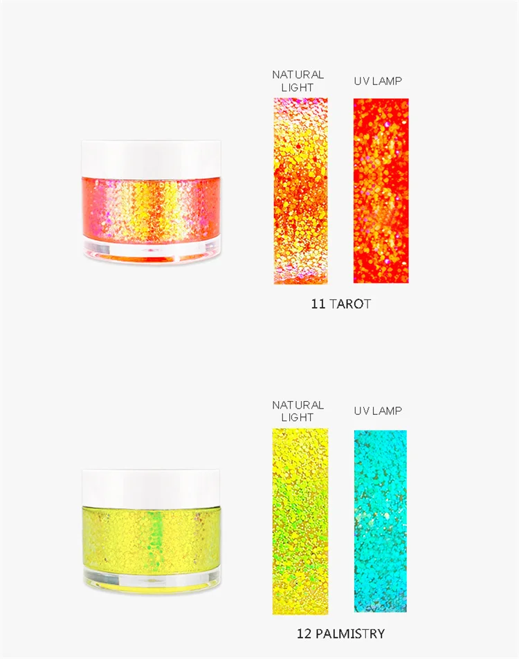 Sparkling Girls Biodegradable Light Blue Platinum Lip Gel Glitter Chunky Reflective UV Body Chameleon Glitter Gel For Kids Hair