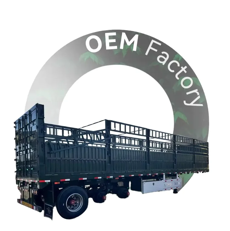 Fence Cargo Semi Truck Side Wall Trailer 3 Axles 40ft 12m 50ton Semi-trailer Dump Truck Trailer tractor trucks