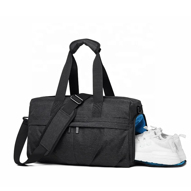 
2020 black fashion duffel bag travel bag gym bag with shoe compartment ECO-friendly 