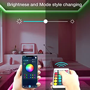 12v 100ft 30M 5050 RGB Music Sync Dimmer Switch Christmas Ambient Decoration wireless APP Control Smart LED Strip Lights Set