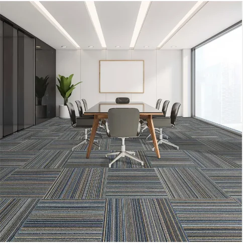 Luxury hotel carpet PP nylon jacquard commercial office carpet tiles PVC floor square carpet 50x50
