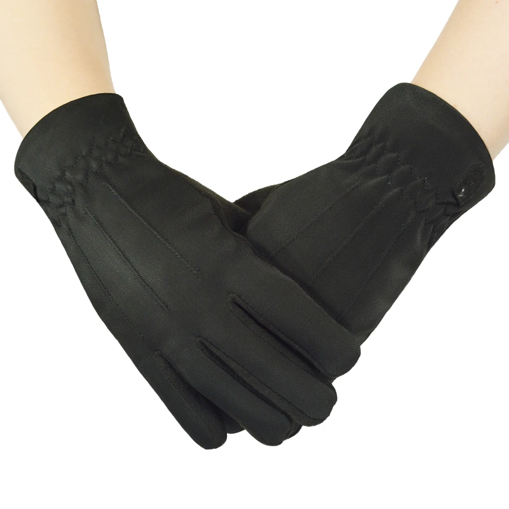 Long Sleeve Sheepskin Gloves Custom Fashion Opera Lady Gloves Wholesale High Quality Cashmere Gloves Manufacture Winter  Black