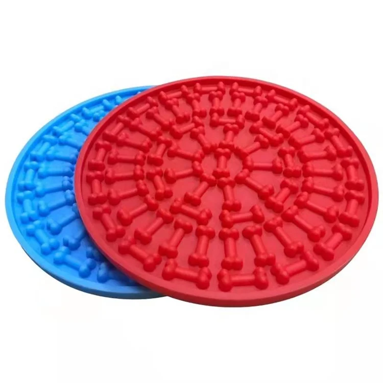 Wholesale Dog Bowls Silicone Slow Food Feeder Bath Toys Pet Washing Distraction Licking Mat Dog Lick Pad With Suction