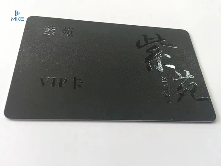 Custom luxury embossed frost uv black plastic pvc cards