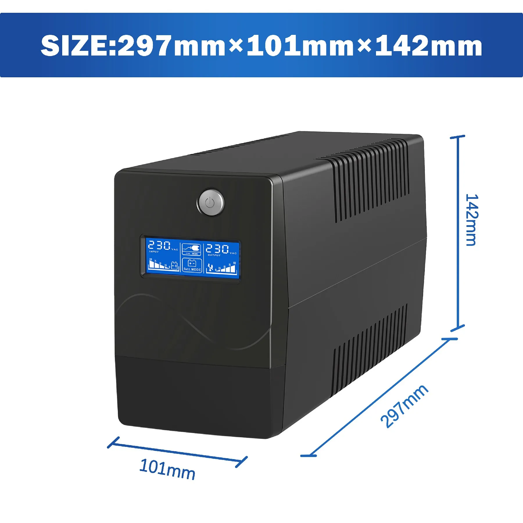 Offline Line Interactive Uninterruptible Power Supply UPS 1000va 600W 1200va 720W UPS for Backup with AVR
