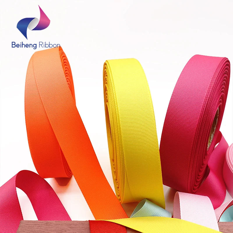 Wholesale Gift Packing 20MM Logo Printed Grosgrain Recycled Woven Ribbon Tapes Custom