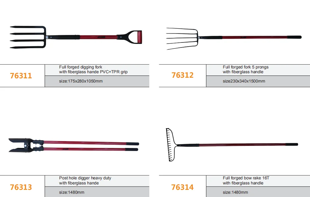 
76312 Hantop Full forged fork 5 prongs with fiberglass handle 