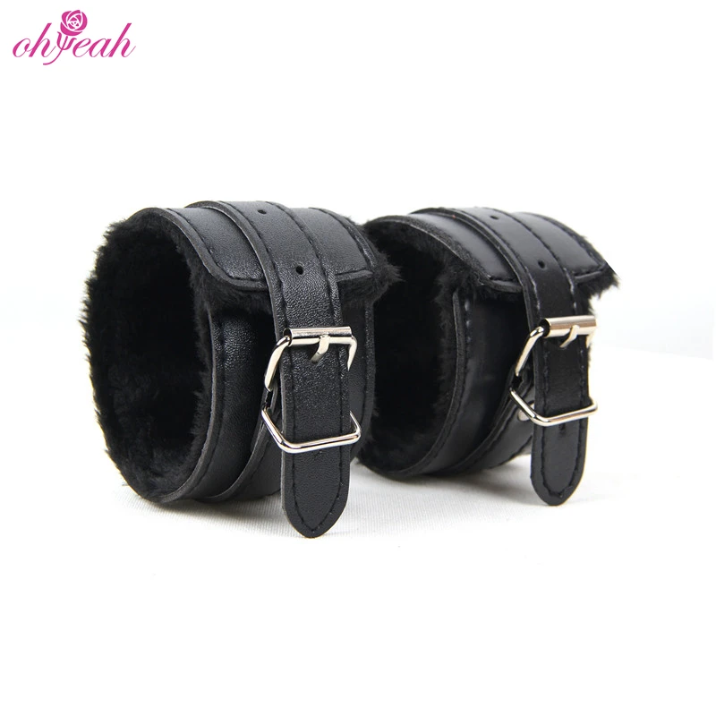 Valentine Soft Furry Leather Fur Hand Cuffs Adult Sexy Sm Bondage