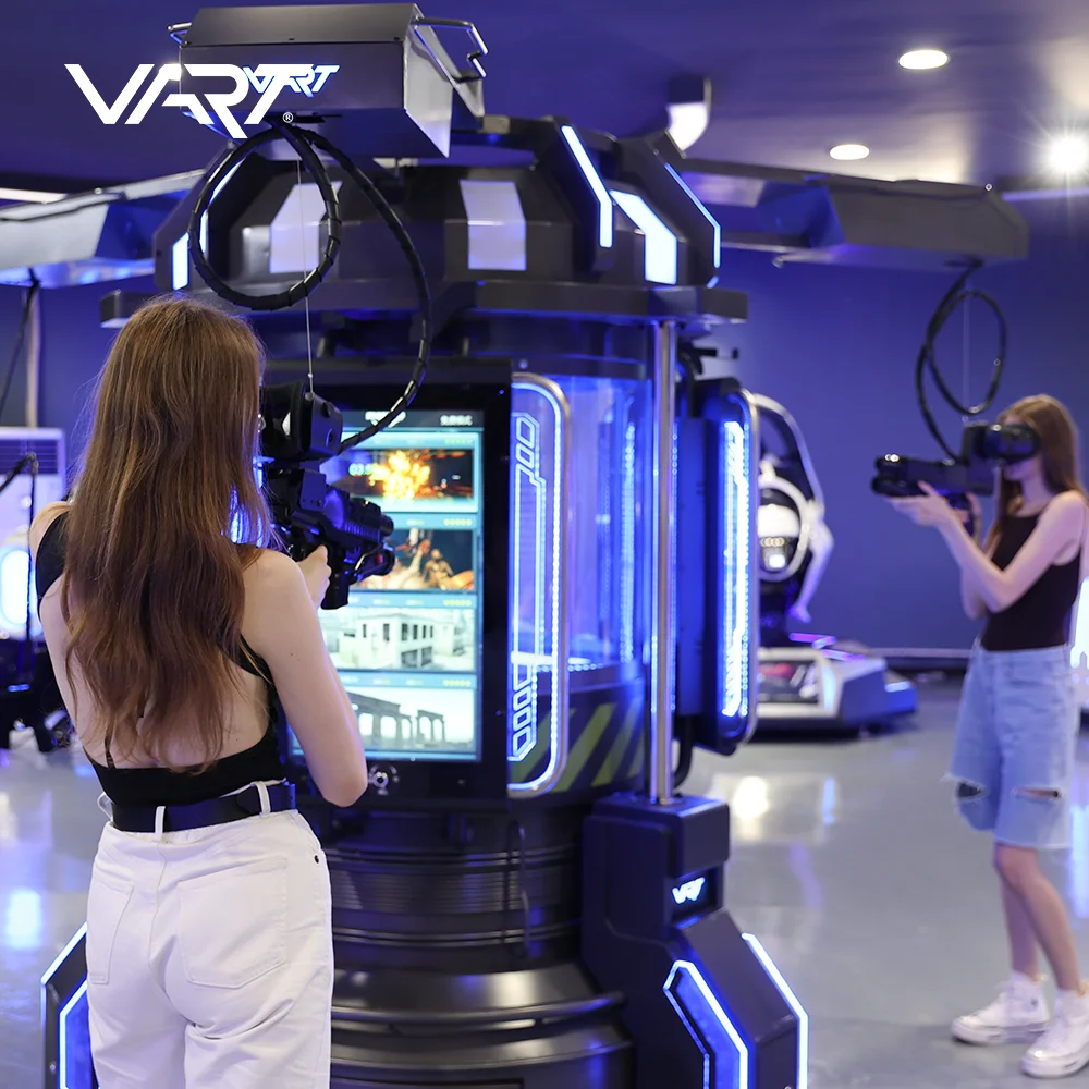 VART children indoor 3 player 9D virtual reality gun shooting game machine