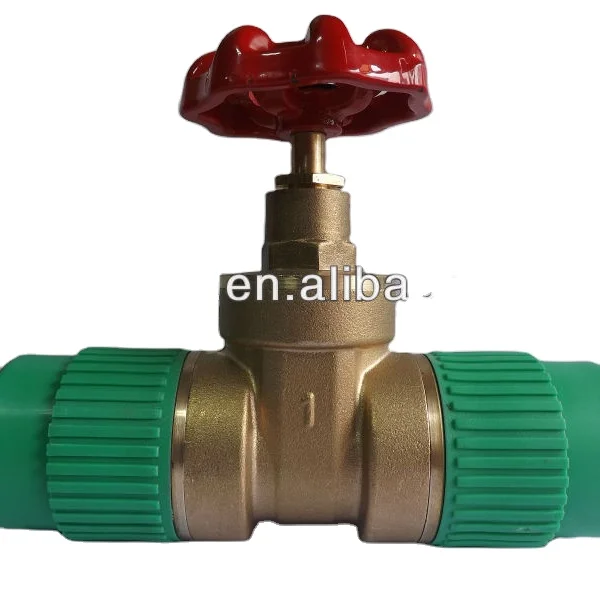 PPR Gate Valve PPR Stop Brass valve Manufacturer CE WATERMARK ISO15874 PPR pipe fittings HVAC OEM factory TUBOMART