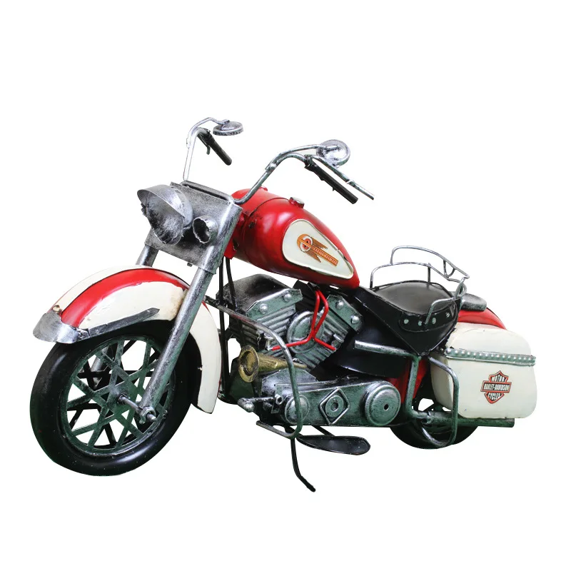handmade vintage metal motorcycle model